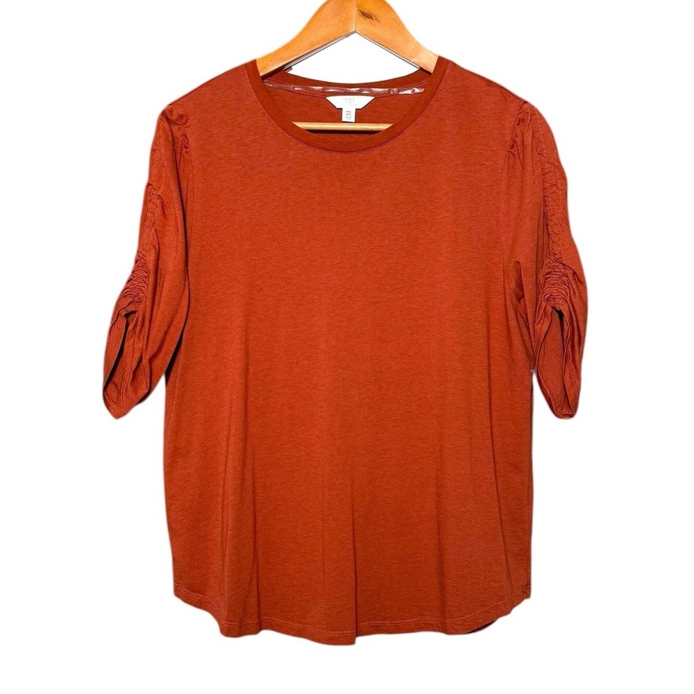 Time and Tru Burnt Orange 1/4 Elastic Sleeve Top Blouse Womens‎ Size XXL (20)
